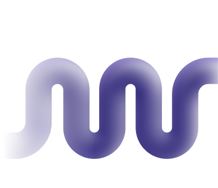 Curved wave lines purple gradient abstract art representing Amplify Authentic Impact